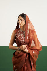 Alyssa Saree Set - Brown
